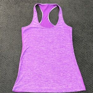 Lululemon Cool Racerback Tank Top heathered purple sz 8 euc